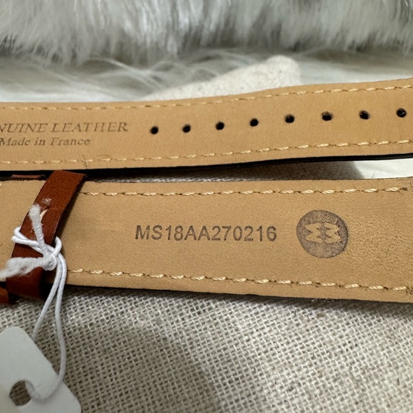 NEW wTags Michele 18MM Leather Watch Band in Saddle - Picture 5 of 7